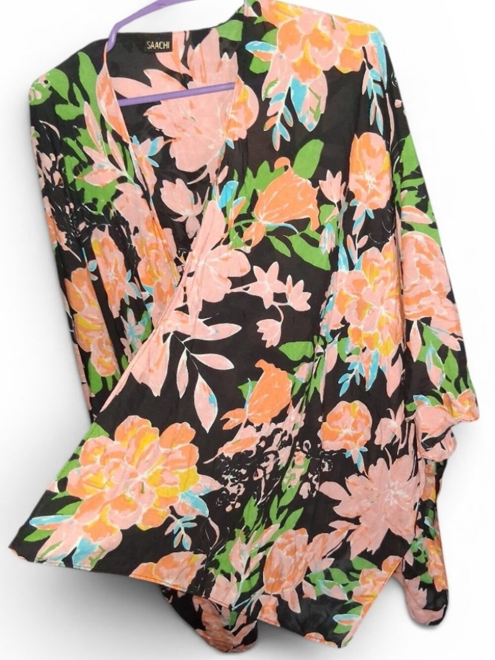 SAACHI brand OS flowery flowy kimono 100% modal